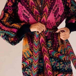 Yawanawa Stripes Maxi Cardigan